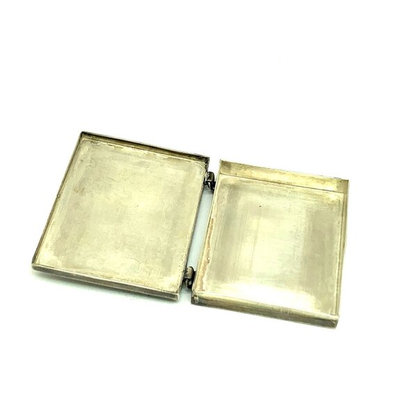 Dutch Box Antique Silver Trinket Pillbox Snuff Turquoise Engraved 1.8x1.5'' - Picture 6 of 12